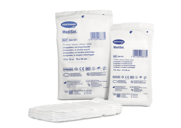 ES Compresse piegate e strisce tipo 17, sterili in confezione doppia 10 x 20 cm P10 12st