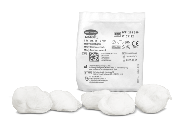 MediSet® Marly Tamponi tondi, sterili Ø 7 cm