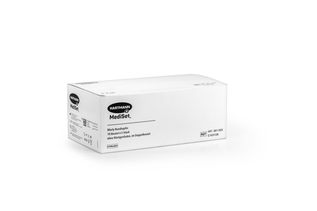 MediSet® Marly Tamponi tondi, sterili sterile, senza filo radiopaco, in doppia confezione Ø 3 cm, doppio sacchetto P5