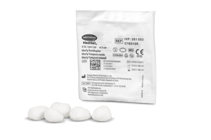 MediSet® Marly Tamponi tondi, sterili sterile, senza filo radiopaco, in doppia confezione Ø 3 cm, doppio sacchetto P5