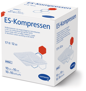 ES Faltkompressen und Longuetten, Typ 17, steril 12-fach 10 x 10 cm 10xP10