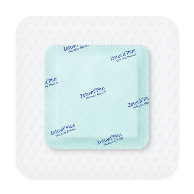 Zetuvit® Plus Silicone Border stérile, emballage individuel 10 x 10 cm