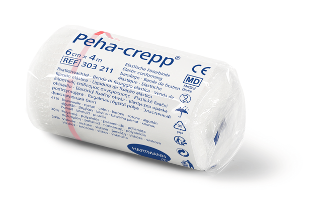 Peha®-Crepp weiss, offen, 6 cm x 4 m