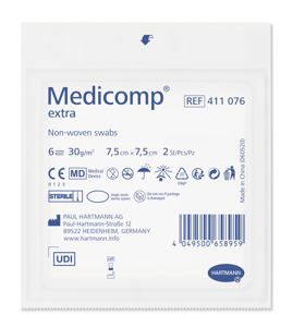 Medicomp® extra, 6-fach steril, 6-fach, P25x2 7.5 x 7.5 cm