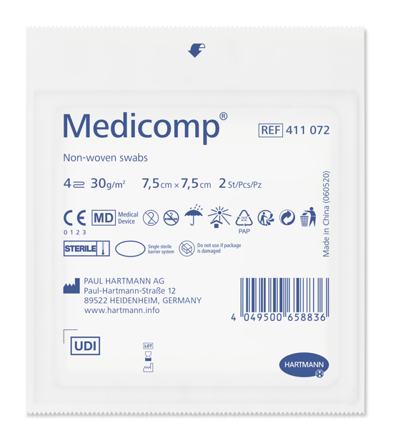 Medicomp® 4 strati sterile P25x2 pz 7,5 x 7,5 cm