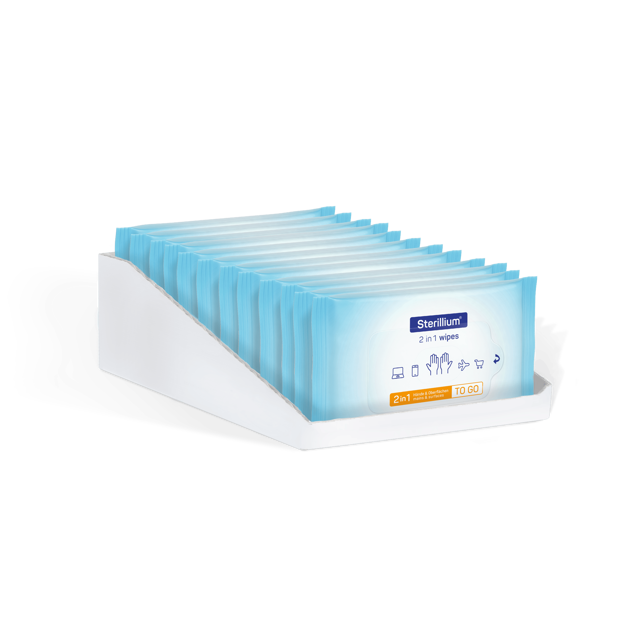 Lingettes Sterillium pour les mains et les surfaces 2in1 wipes à 15 lignettes
