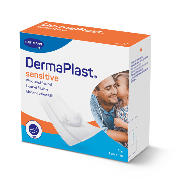 DermaPlast® Sensitive bianco Medicazione rapida, tagliabile a misura 5 m x 4 cm, bianco