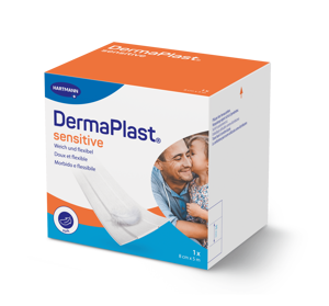DermaPlast® Sensitive weiss Wundschnellverband, zuschneidbar 5 m x 8 cm, weiss