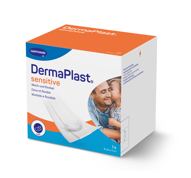 DermaPlast® Sensitive bianco Medicazione rapida, tagliabile a misura 5 m x 8 cm, bianco