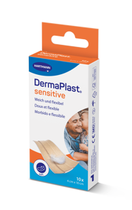 DermaPlast® Sensitive couleur chair pansement rapide, découpable 4 x 10 cm