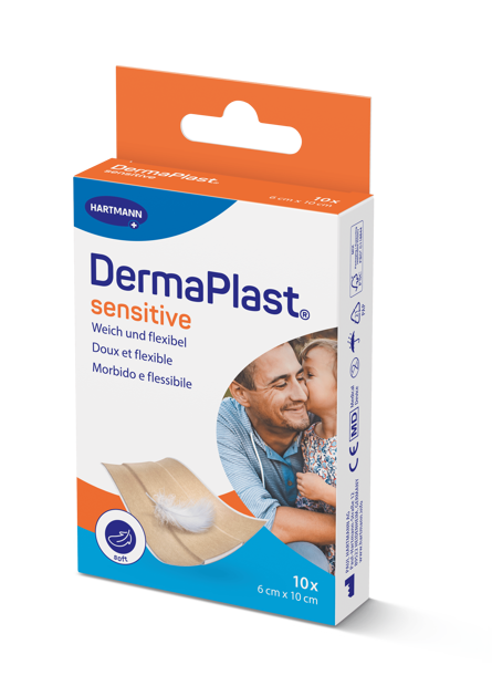 DermaPlast® Sensitive hautfarbig Wundschnellverband, zuschneidbar 6 x 10 cm