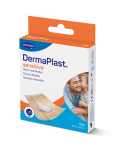 DermaPlast® Sensitive couleur chair pansement rapide, découpable 8 x 10 cm