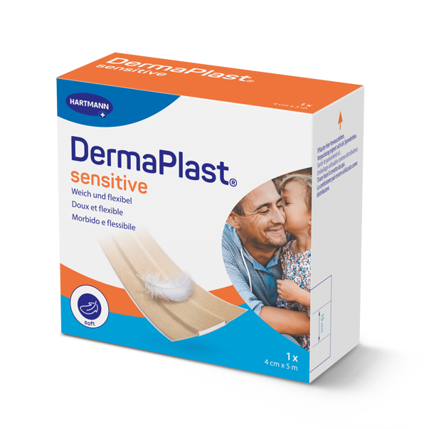 DermaPlast® Sensitive couleur chair pansement rapide, découpable 5 m x 4 cm