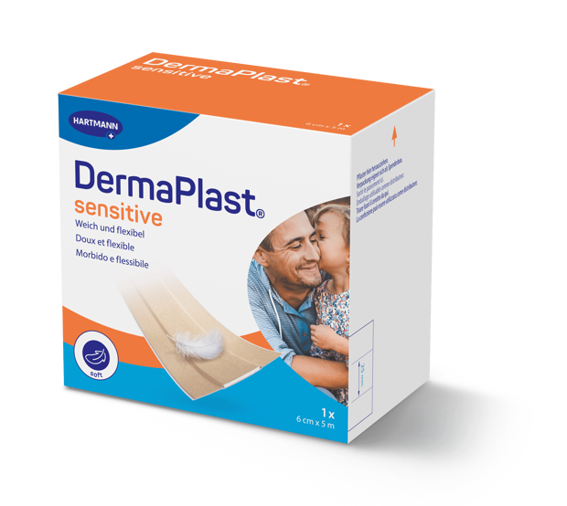DermaPlast® Sensitive couleur chair pansement rapide, découpable 5 m x 6 cm
