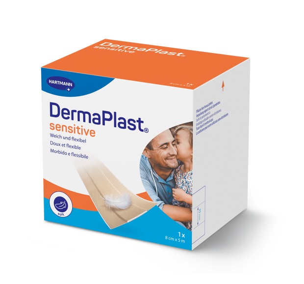 DermaPlast® Sensitive couleur chair pansement rapide, découpable 5 m x 8 cm