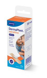 DermaPlast® Sensitive couleur chair Express, strips en emballage individuel 19 mm x 72 mm