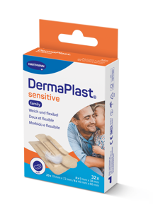 DermaPlast® Sensitive couleur chair Family, strips emballés individuellement 3 grandeurs assorties