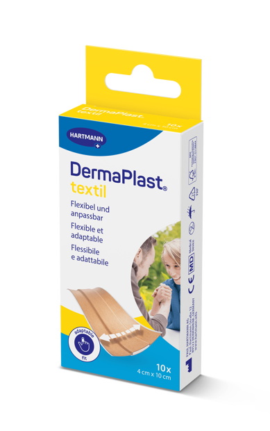 DermaPlast® Textil Cerotto Medicazione rapida, tagliabile a misura 4 x 10 cm