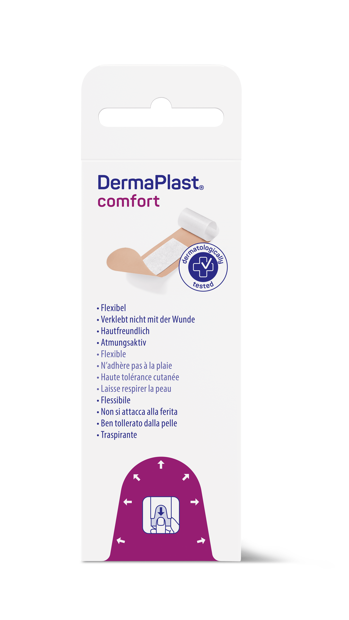 DermaPlast® Comfort Pflaster Express Packung Strips, einzeln verpackt 19 mm x 72 mm