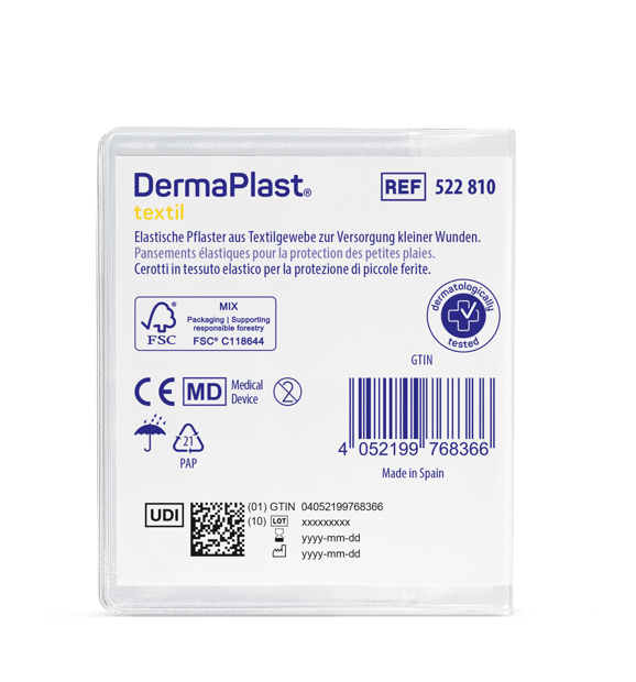 DermaPlast® Textil Pansement adhésif Centro; pansement central 2 grandeurs assorties