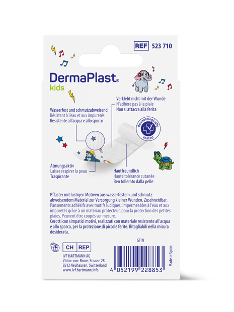 DermaPlast KIDS Pansement rapide, découpable 6 x 10 cm