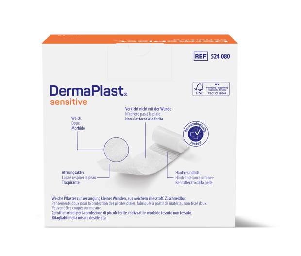 DermaPlast® Sensitive weiss Wundschnellverband, zuschneidbar 5 m x 6 cm, weiss
