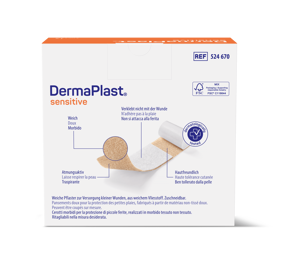 DermaPlast® Sensitive couleur chair pansement rapide, découpable 5 m x 4 cm