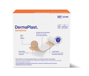 DermaPlast® Sensitive couleur chair pansement rapide, découpable 5 m x 8 cm