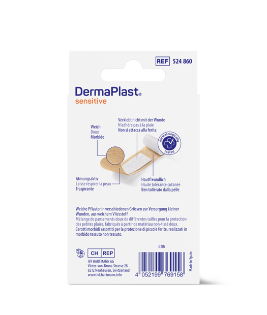 DermaPlast® Sensitive couleur chair Family, strips emballés individuellement 3 grandeurs assorties