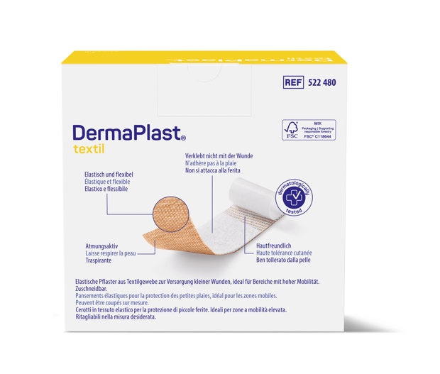 DermaPlast® Textil Pflaster Wundschnellverband, zuschneidbar 5 m x 6 cm