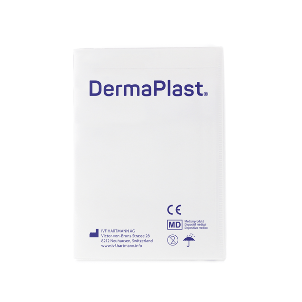 DermaPlast® Astuccio cerotti plastica IVF HARTMANN design Contenuto:  4 DermaPlast® Textil 4 DermaPlast® Protect Plus 
