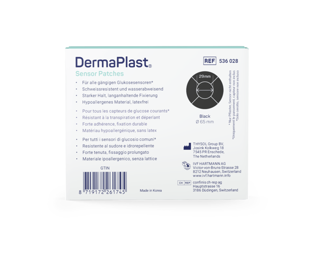 DermaPlast Sensor Patch schwarz, 29mm