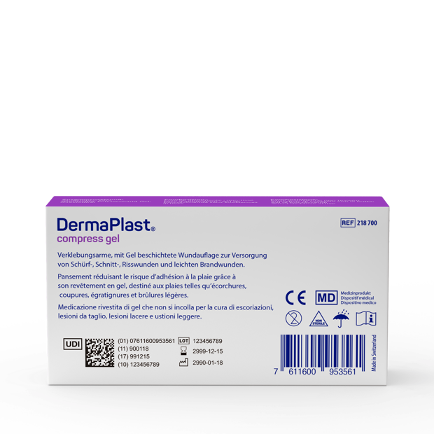 DermaPlast® Compress Gel compresse enduite 5 x 5 cm