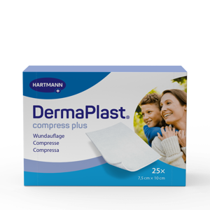 DermaPlast® Compress Plus Saugfähige Kompresse 7.5 x 10 cm